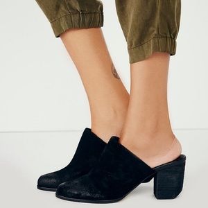 Sol Sana x Free People black suede heel mule chunky clogs